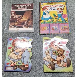 Vintage Whitman Raggedy Ann & Andy Circus Play Day Paper Dolls & Coloring Books